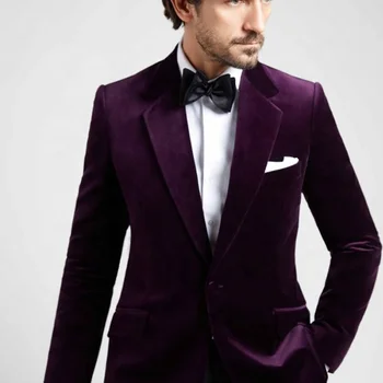 Hight quality new arrival evening formal blazer men velvet suits for weddings latest suit design for men