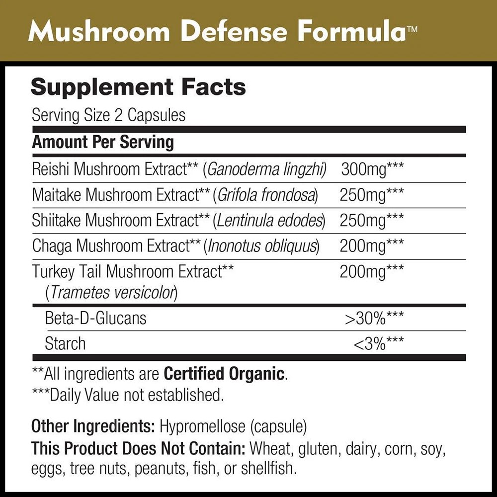Mushroom Extract Capsules Vegan Reishi Mushroom Supplement For Immune System Support Healthcare Supplement