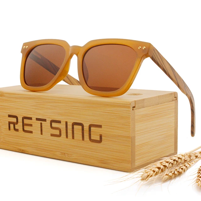 New Plastic Polarized Wooden Sunglasses Custom Brand Fashion Handmade Wooden Bamboo Sunglasses