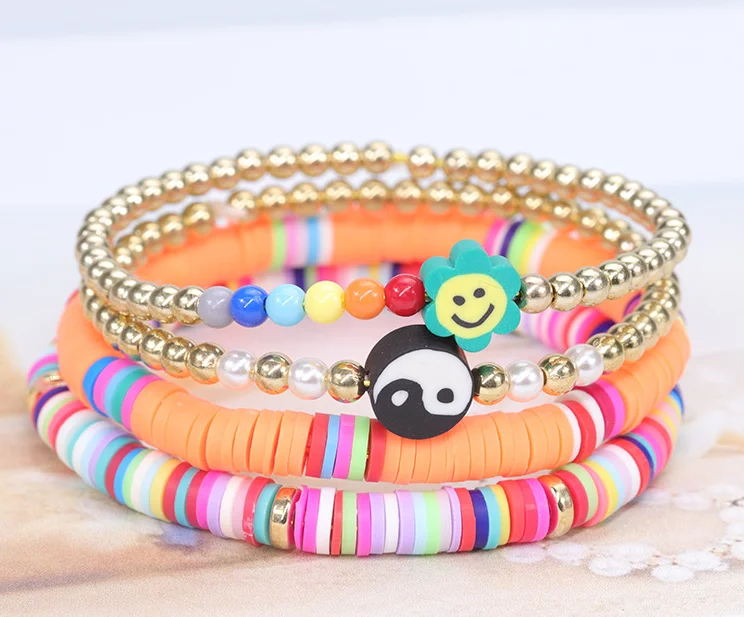 Bracciale catenella in acrilico con orsetti e lettere colorate - Do