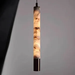 Modern Luxury Spain Villa Hotel Bedroom Bedside Small Copper Gold LED Pendant Adjustable Height Chandelier for Club Lobby Bar