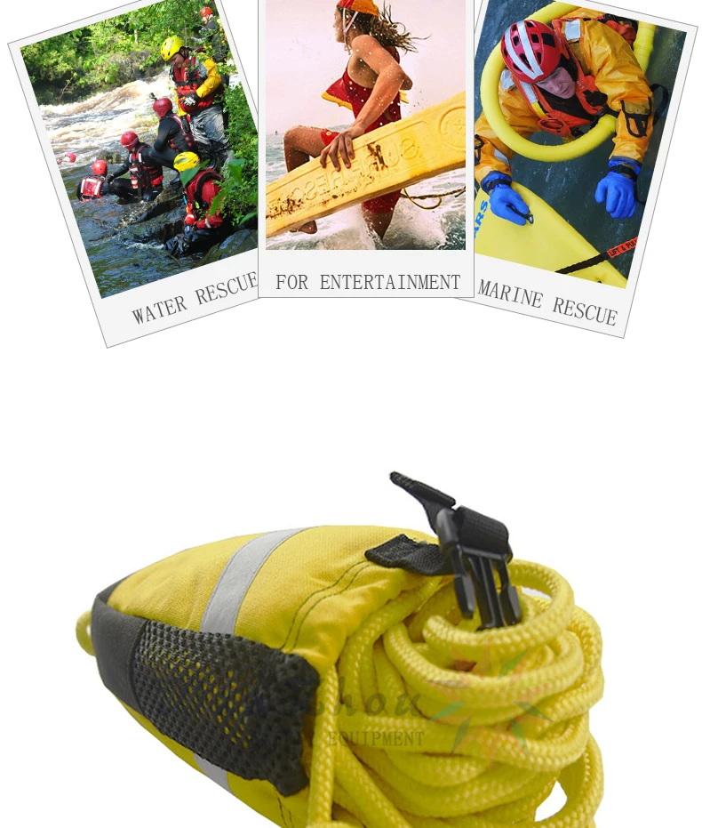 Water Rescue Rope Log Lifesaving Equipment Floating Compact Water Rescue Rope Throw Bag ...