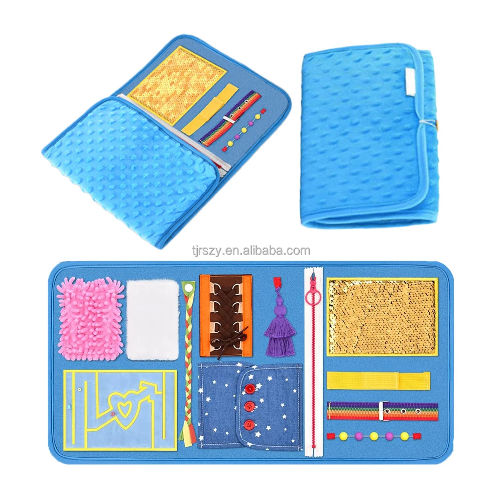 Fidget Blanket for Elderly Adults and Seniors, Gift Game and Toy for Alzheimer's or Dementia Busy Blanket