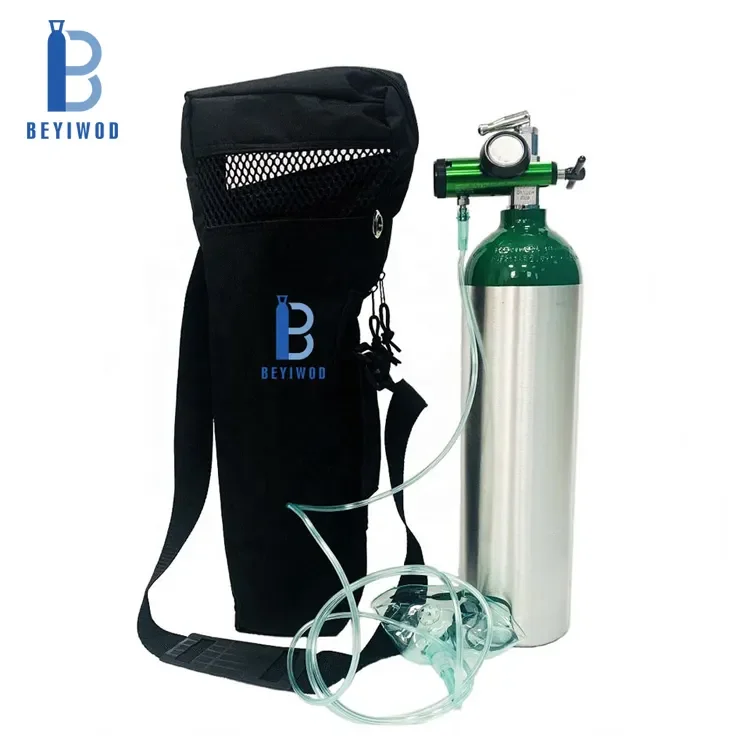 Aluminum Medical Oxygen Gas Bottle with Valve Supply High Pressure Portable