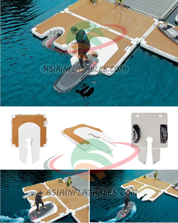 Hot Sale Inflatable Water Supboard Foil Dock Floating Jet Ski Parking Platform With Eva Mat