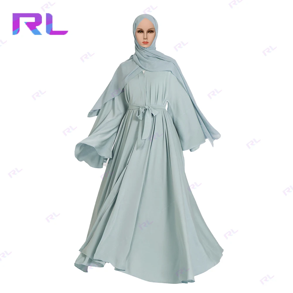Designer Silk Abaya Dress - Elegant Modest Dress with Crystal Embroidery