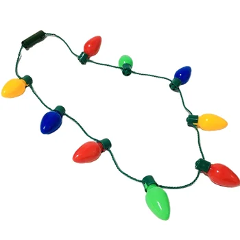 Christmas Party Decoration Flashing Light Up Jumbo Bulb LED Necklace