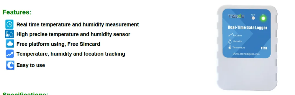 TT18 Cold Chain Container Real Time GPRS Sensor for Location Temperature