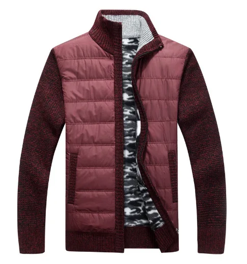 New Arrival Panel Jacket Men Patchwork Wool Cardigan Knitted Jackets Cassal Outfit Men's Fleece Sweater Coat_voghion.com
