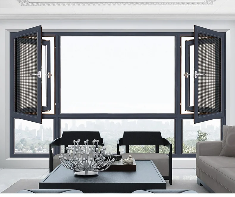 Customized Aluminum Windows And Doors Factory Double Tempered Glass