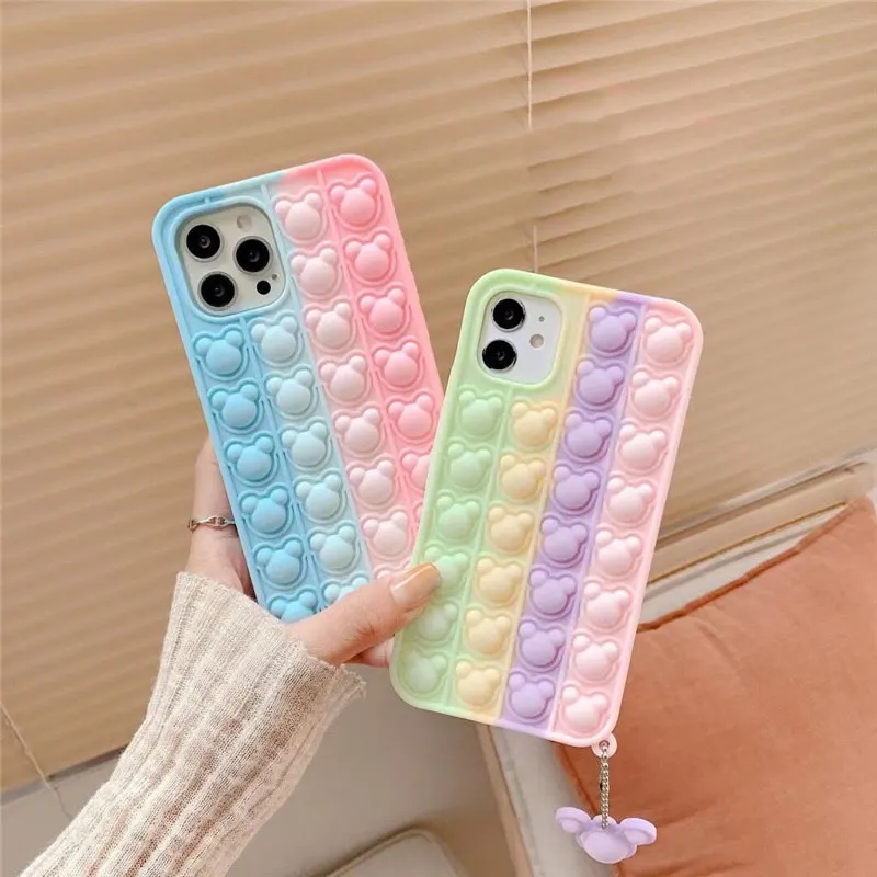 Cheap Price Mouse Popit Push Bubble Silicone Case For Iphone 13 14 Pro ...