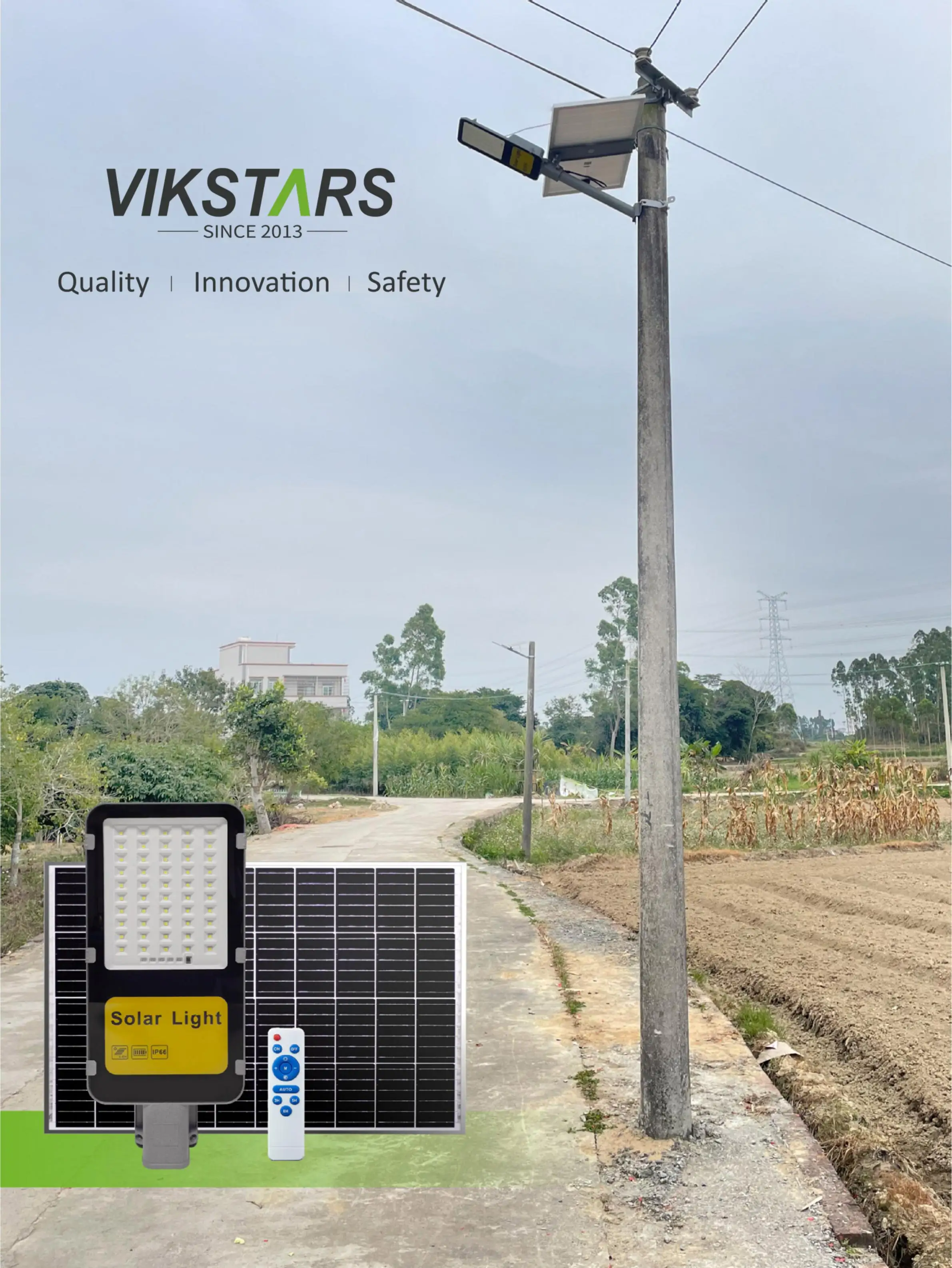 200W 300W 400W 500W Classique Aluminium Solar Street Lights Pour le jardin du village à l'extérieur 0