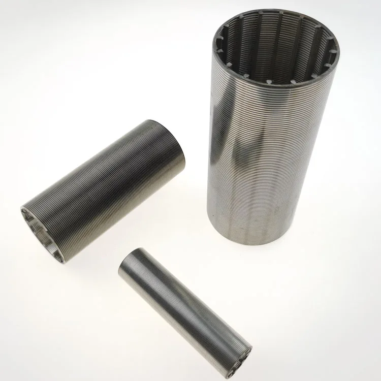304 316 stainless steel wedge wire screen round rod with unique welding Wire wound screen steel filter basket Silencer pipe