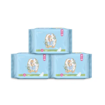Night Use Leak Guard Sanitary Pad  For Heavy Discharge Breathable Anti Re-wet Cotton Shaped Sanitary Napkin