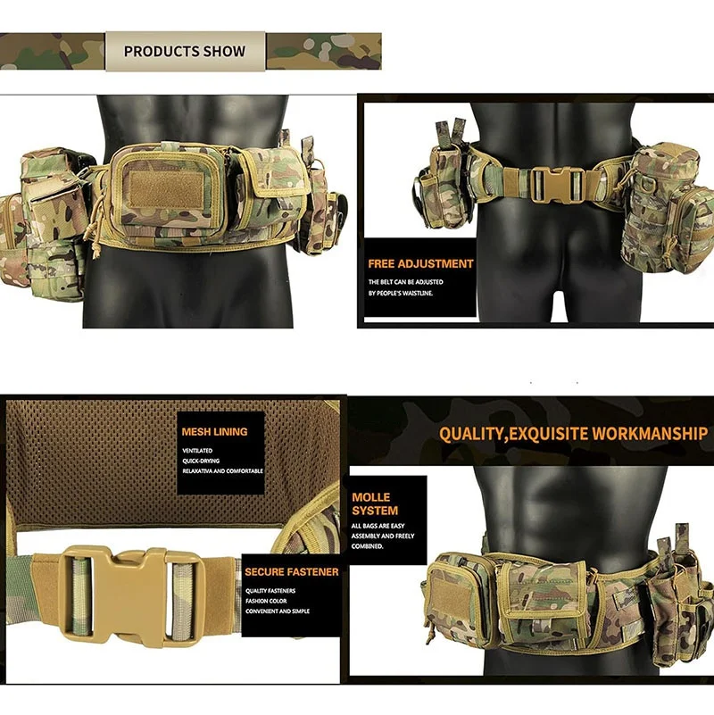 High Duty Quick-release Buckle Outdoor Tactical Belt Sport Enthusiasts Duty Belt Quick Release Adjustable Utility Belts