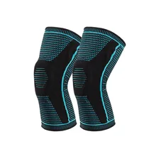 Customized knitted nylon silicone knee brace breathable elastic knee support weightlifting