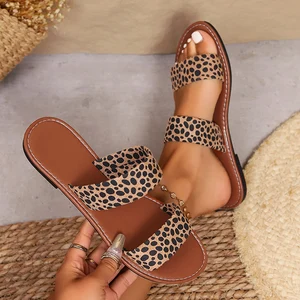 Trendy Woven Upper Anti-Slip Casual Outdoor Spring Autumn Summer Big Size Flat for Open Toe Beach Shoes