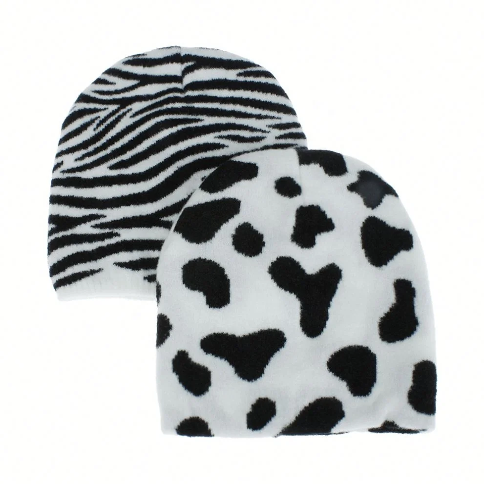 cow print beanie