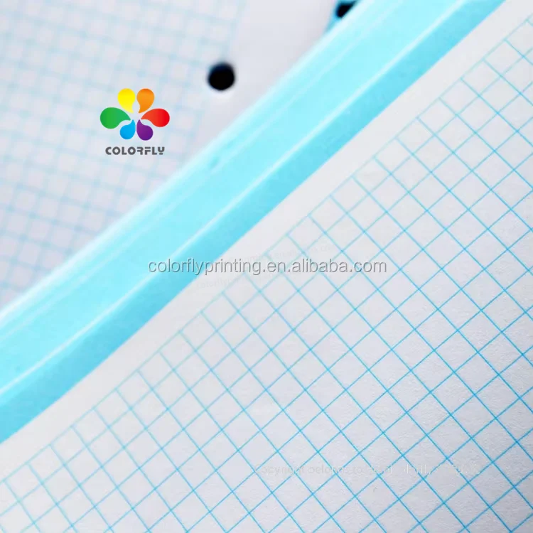 A4 Size Graph Paper Perforated Notebook Custom 5 Subject Notebook Spiral