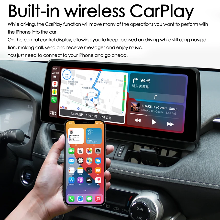 Toyota RAV4 Prime XSE 2021-2022用 12.3インチ Android 13 カーナビ