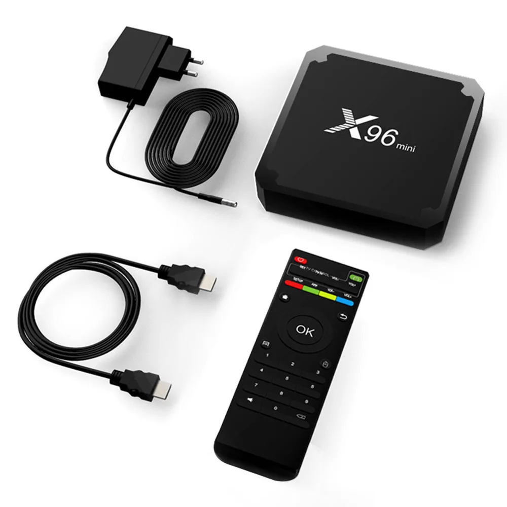 X96 Mini X96mini Android 7.1 Smart TV BOX 2GB/16GB TVBOX X 96 Mini Amlogic  S905W H.265 4K 2.4GHz WiFi Media Player Set Top Box Plug Type: AU Plug,  Color: 2G 1G6