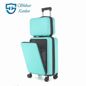 Wholesale Modern Style Large Capacity Spinner Function Suitcase Multifunctional Trolley Case Front Opening Travel Luggage