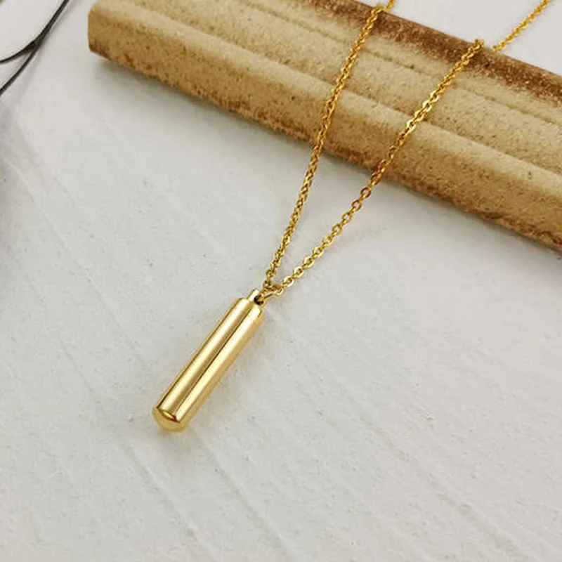 5 color Cylinder Cremation Urn Necklace for Ashes Memorial Keepsake Pendant Stainless Steel Remembrance Jewelry for Women or Men