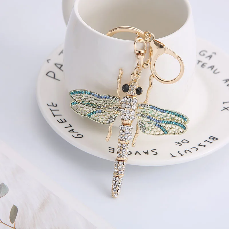 Dragonfly Keychain Car Charm Butterfly Keychains for Women Gifts Creative Gradient Color Key Pendant Dragonfly Design