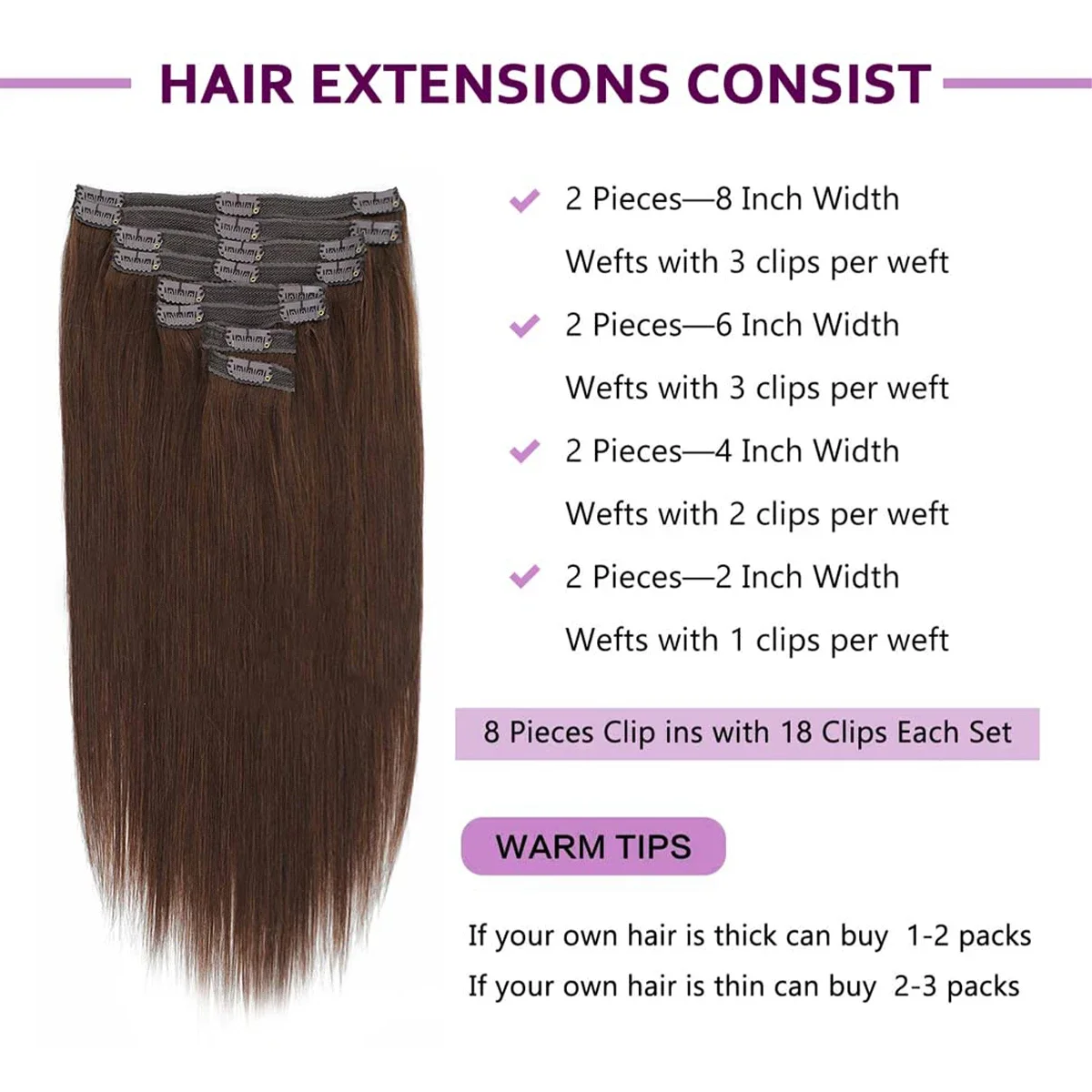 Clip In Echthaar Extensions Set Natürlich Schwarzes Remy Haar_voghion.com