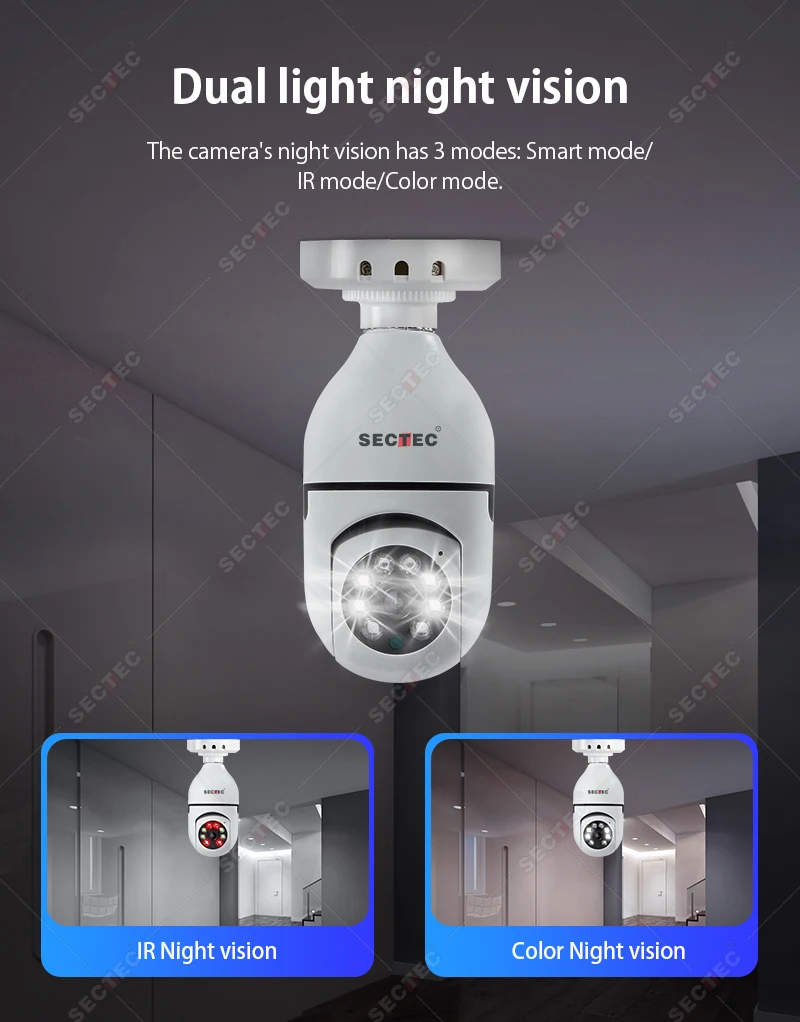 2023 Trend Hd Resolution Smart Home Mini E27 Bulb Camera System Wifi