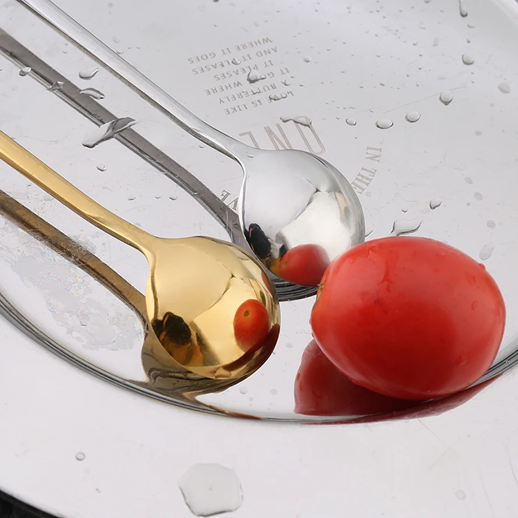 New Drinking Tools Kitchen Tableware Gadget Supplies Stainless Steel Flatware Teaware Coffee Stirring Spoon Long Handle Spoons