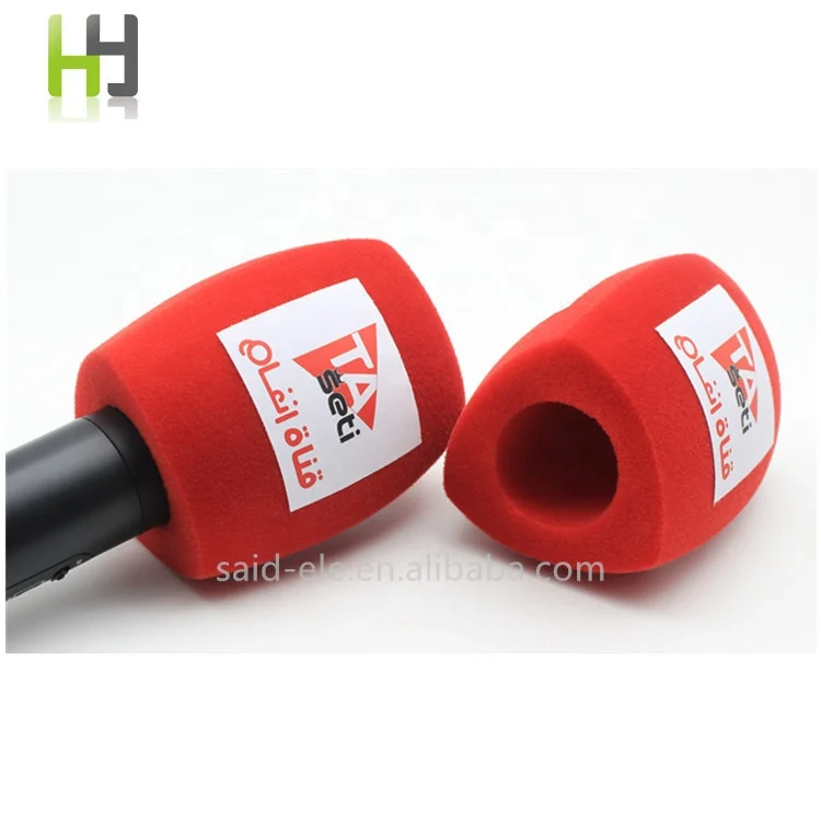 Customized Color Microphone Wind Protection Foam Printed Logo Mic Sponge