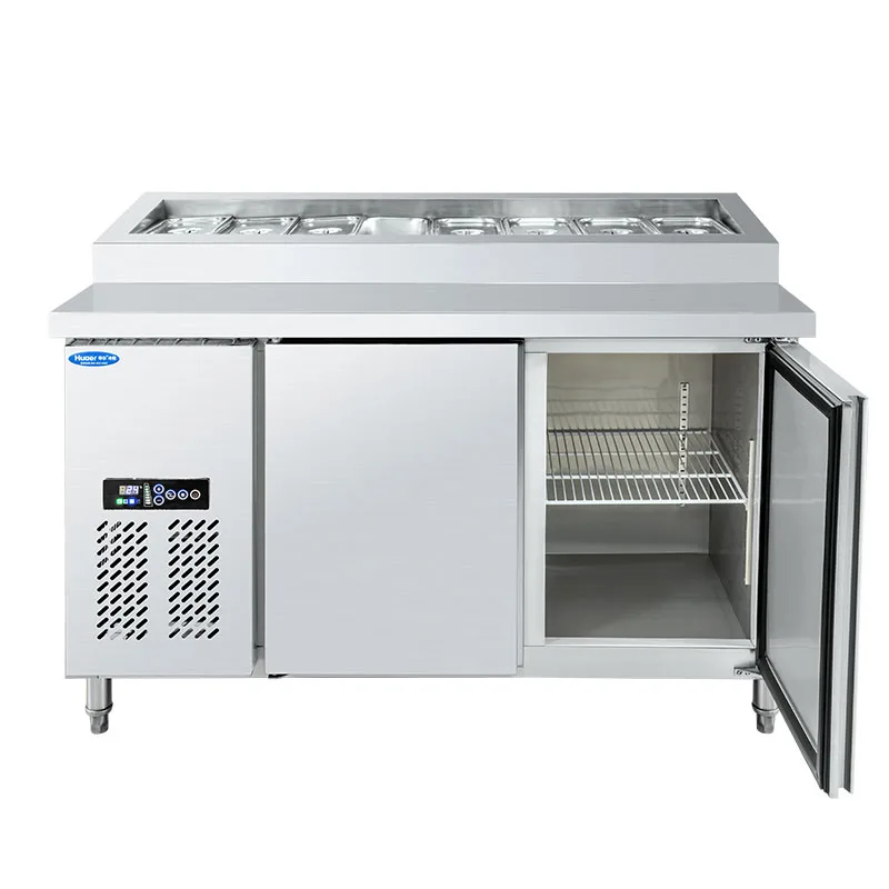 Door and Drawer Under Counter Table Top Stainless Steel Salad Chiller