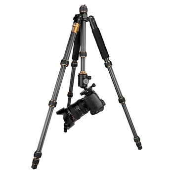 Tripod Camera Q666C Pro Carbon Fiber Tripod & Monopod for DSLR Digital DV Camera Portable Photo Stand Carry Bag & Ball Head detail image