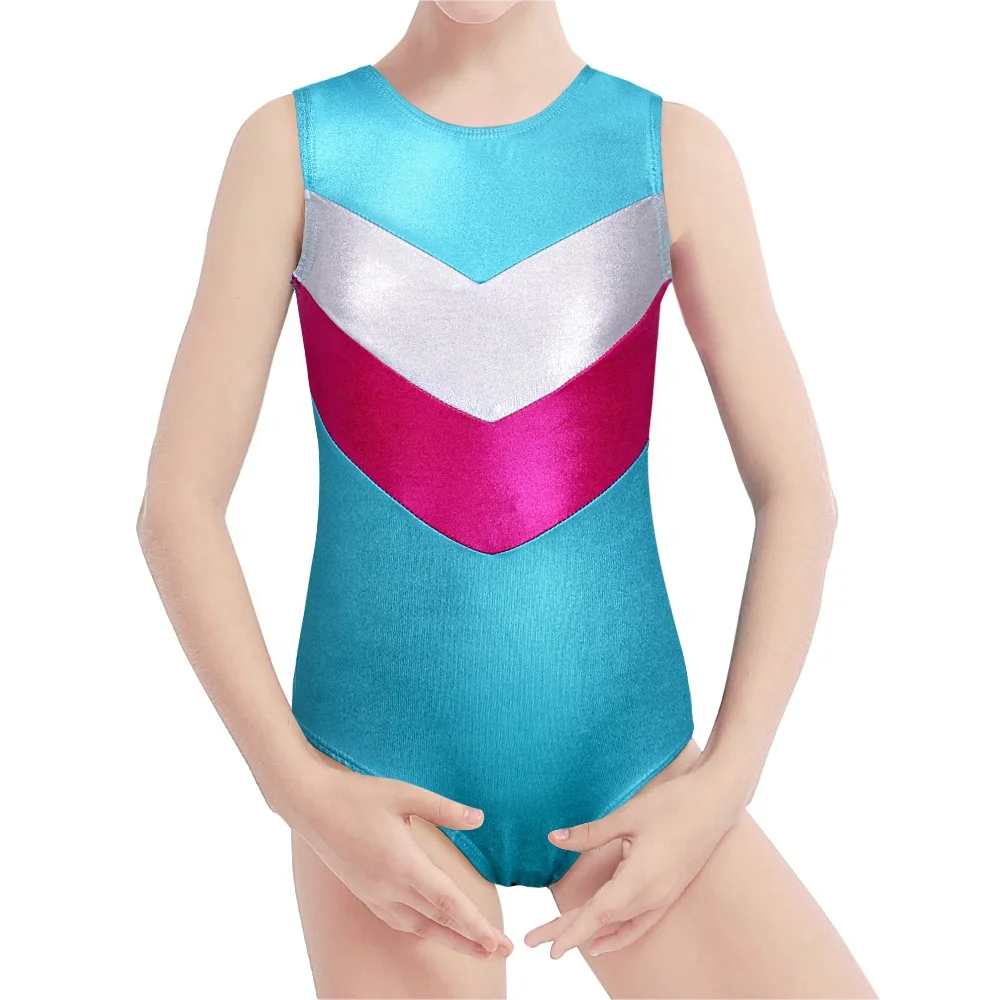Gymnastics Leotards for Girls One-piece Sparkle Colorful Rainbow Dancing Athletic Leotards 2-11Years