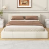 Beige + Faux Leather + Box Spring Not Required