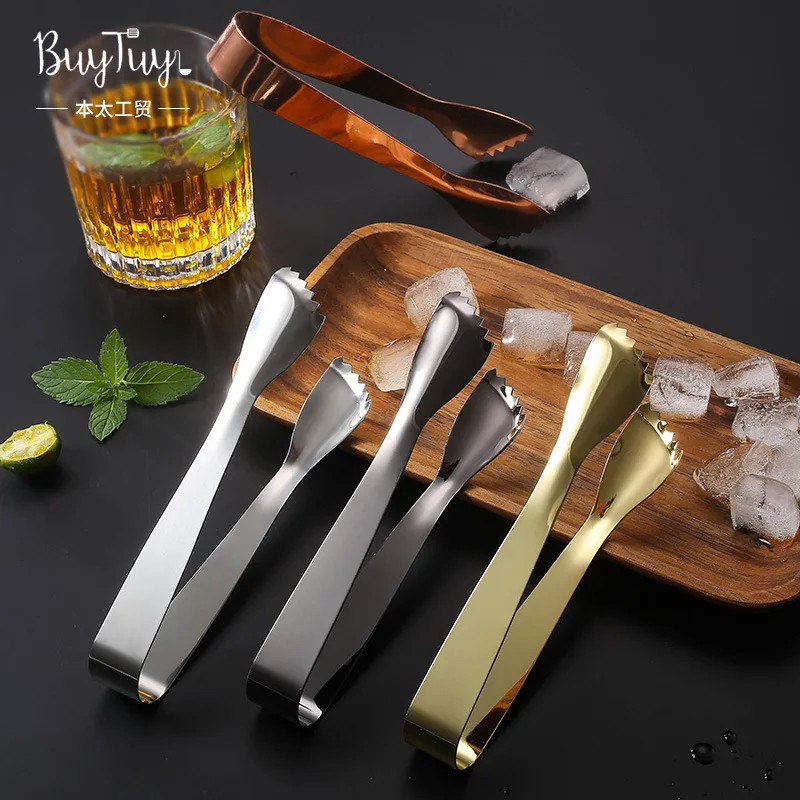 Щипцы для льда Manjia из нержавеющей стали цвета розового золота щипцы кухонные домашние инструменты зажим хлеба торта буфета пищи