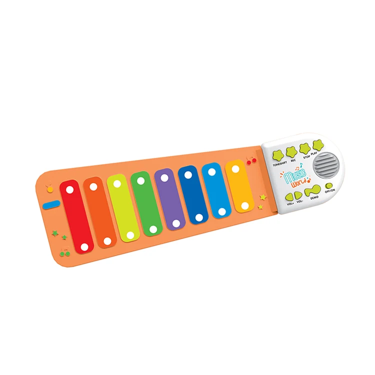 Electronic Digital Roll up Mini Built-In Speaker Educational Toys Silicone Xylophone
