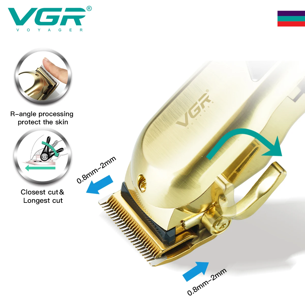 VGR V-278 Barber Clippers Hair Cut Machine Electric Trimmer Rechargeable Professional Cordless Hair Clipper for Men