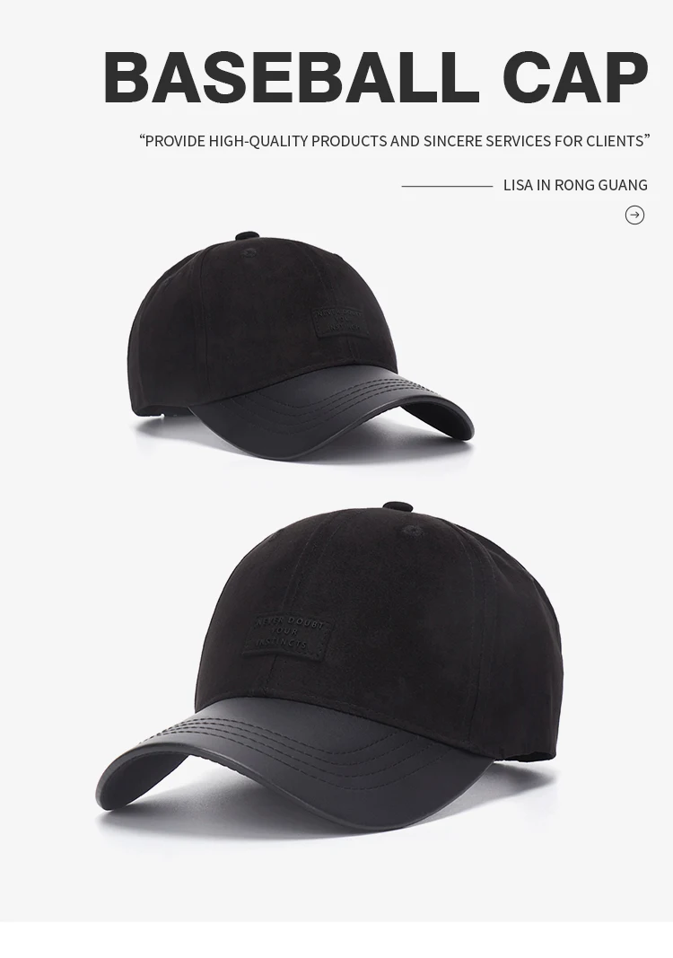 High Quality Fashion Leather Brim Cotton Outdoor Unisex Baseball Cap