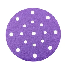 6 Inch 17 holes sanding disc hook and loop purple sanding disc circle sanding disc paper