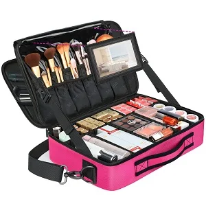 Large Professional Makeup Bag Travel Cosmetic Train Case Makeup Brush ...