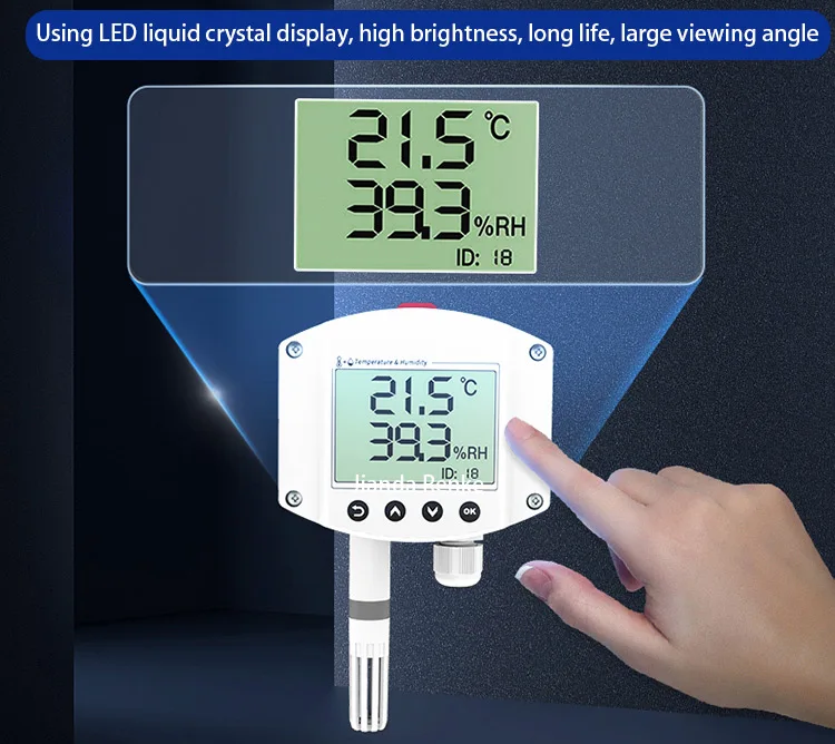 RS-WS-*-2D Industrial Wall-Mounted Temp & Humidity Sensor, +-1% RH