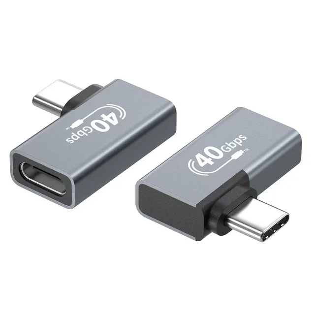 OEM  Wholesale  Portable USB4 Type CM/CF 90 Degree Adapter Full Function 8K 40Gbps PD100W Adaptor Connector USB Type-C Adapter
