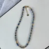 4    Blue Agate Frisbee Necklace
