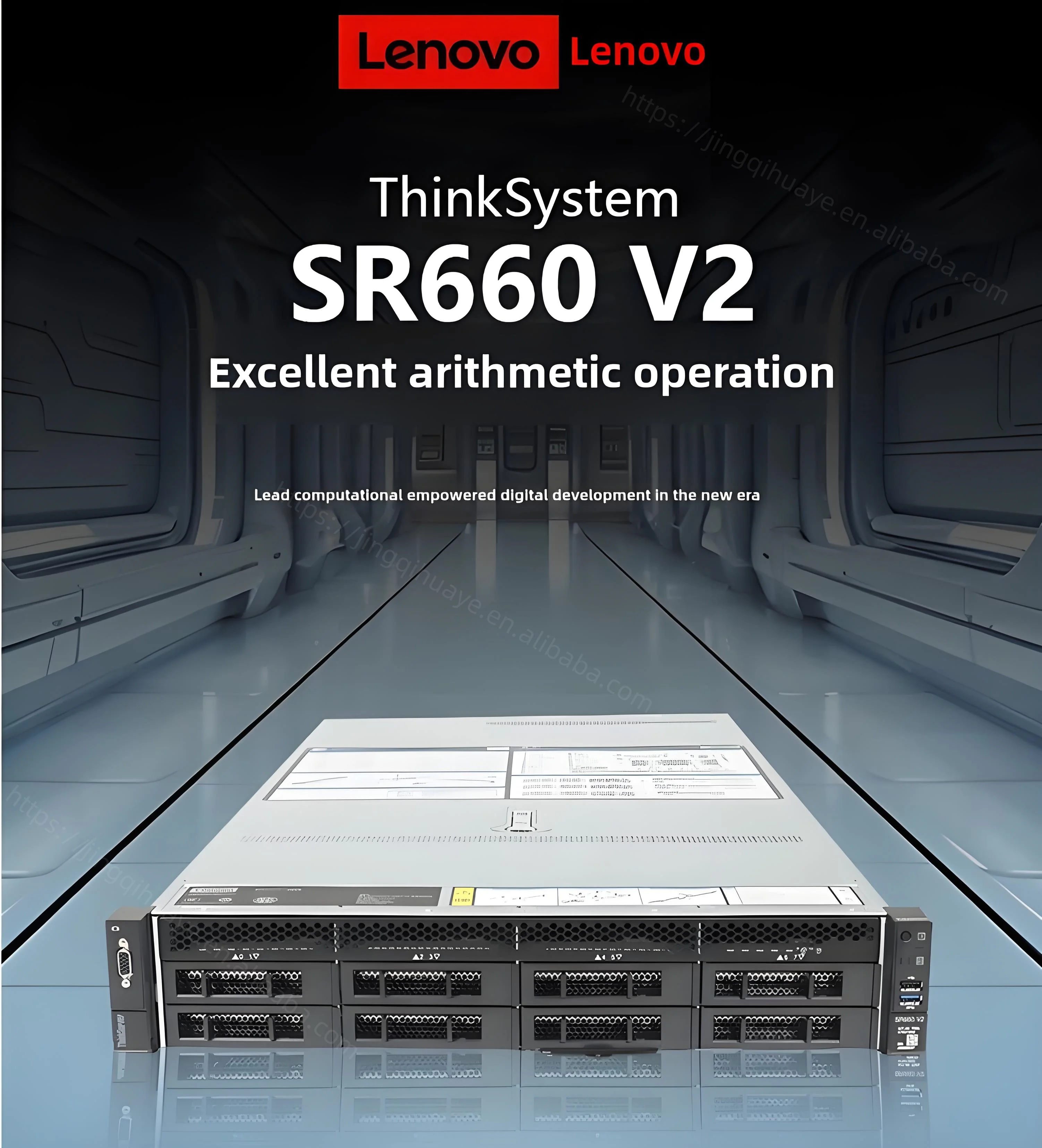 Le-novo ThinkServer SR660 V2 Rack Mounted Server 2x Intel Xeon Silver 4316 40 Cores/128GB 16GB+64GB HDD Three Years Warranty