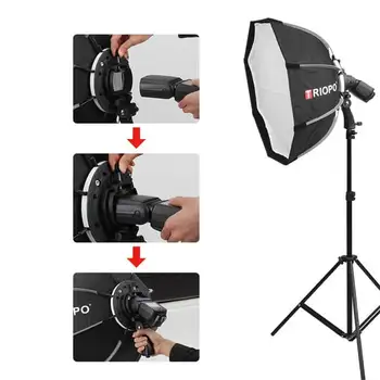 TRIOPO 65cm Octabox Speedlight Softbox Flash Photo Studio Lighting Soft Box Photography Accessories Octagon Bowens Portable detail image