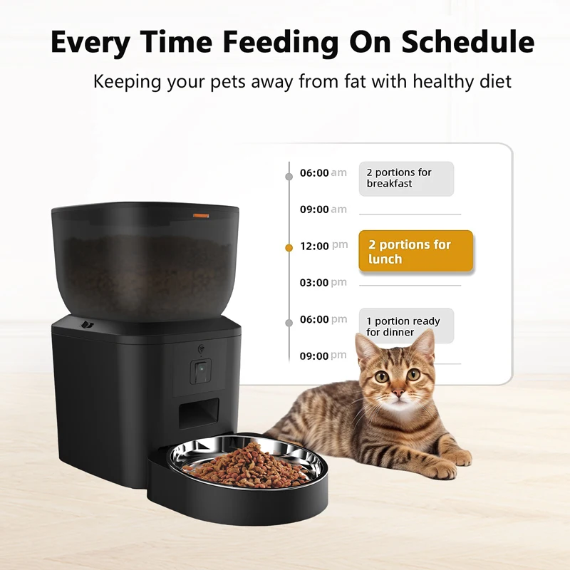 Smart Pet Feeder Camera Tuya Wifi 7l 4l Double Bowl Pet Food Dispenser