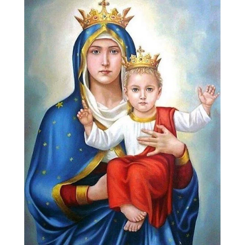Virgin Mary Religious Portrait, Religious Diamond Painting