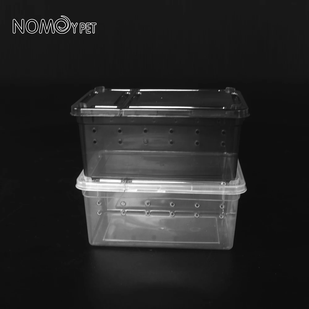 Factory Direct Sale Cheap Mini Small Transparent Plastic Reptile Box Transport Box for Snake Leopard Gecko Frog